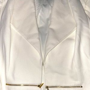 Black Label White Jacket with Gold Zippers